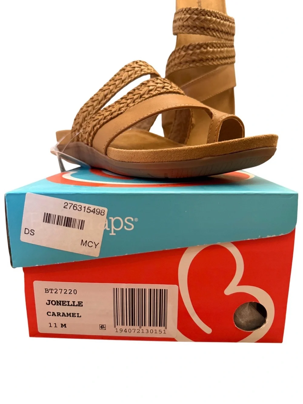 NWT Baretraps Jonelle Caramel Braided Slide Sandals - Women size 11